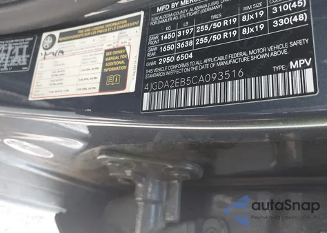 2012 Mercedes-Benz Ml 350 Bluetec 4Matic z USA, uszkodzony, nr VIN 4JGDA2EB5CA093516